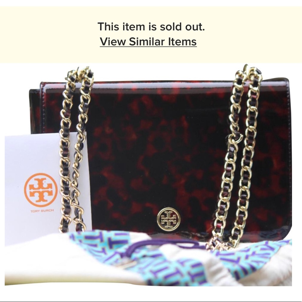 Tory Burch Robinson Patent Leather Shoulder Bag